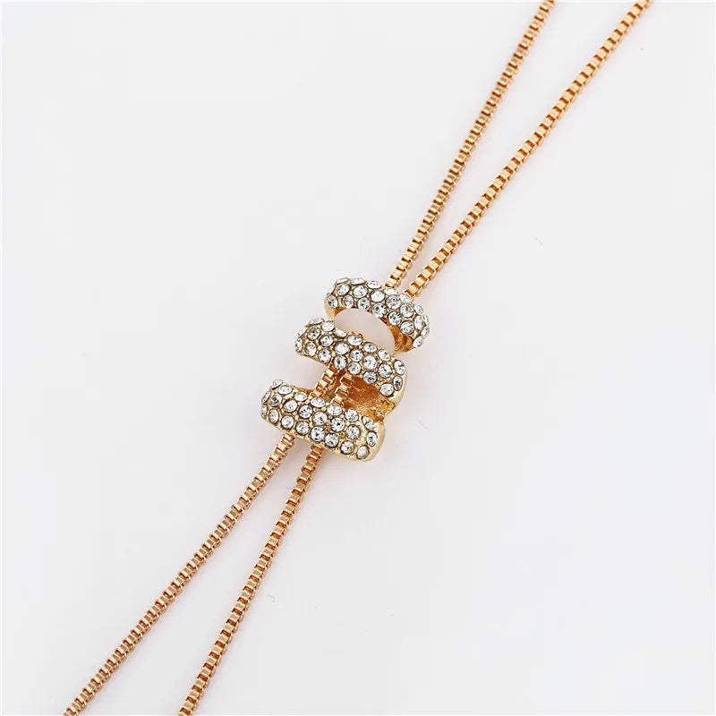 2023 NEW High Quality Fashion Metal Long Tassel Rhinestone Crystal Pearl Long Chain Necklace Sweater Patry Necklace Jewelry