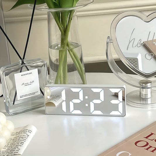 Modern LED Mirror Alarm Clock.