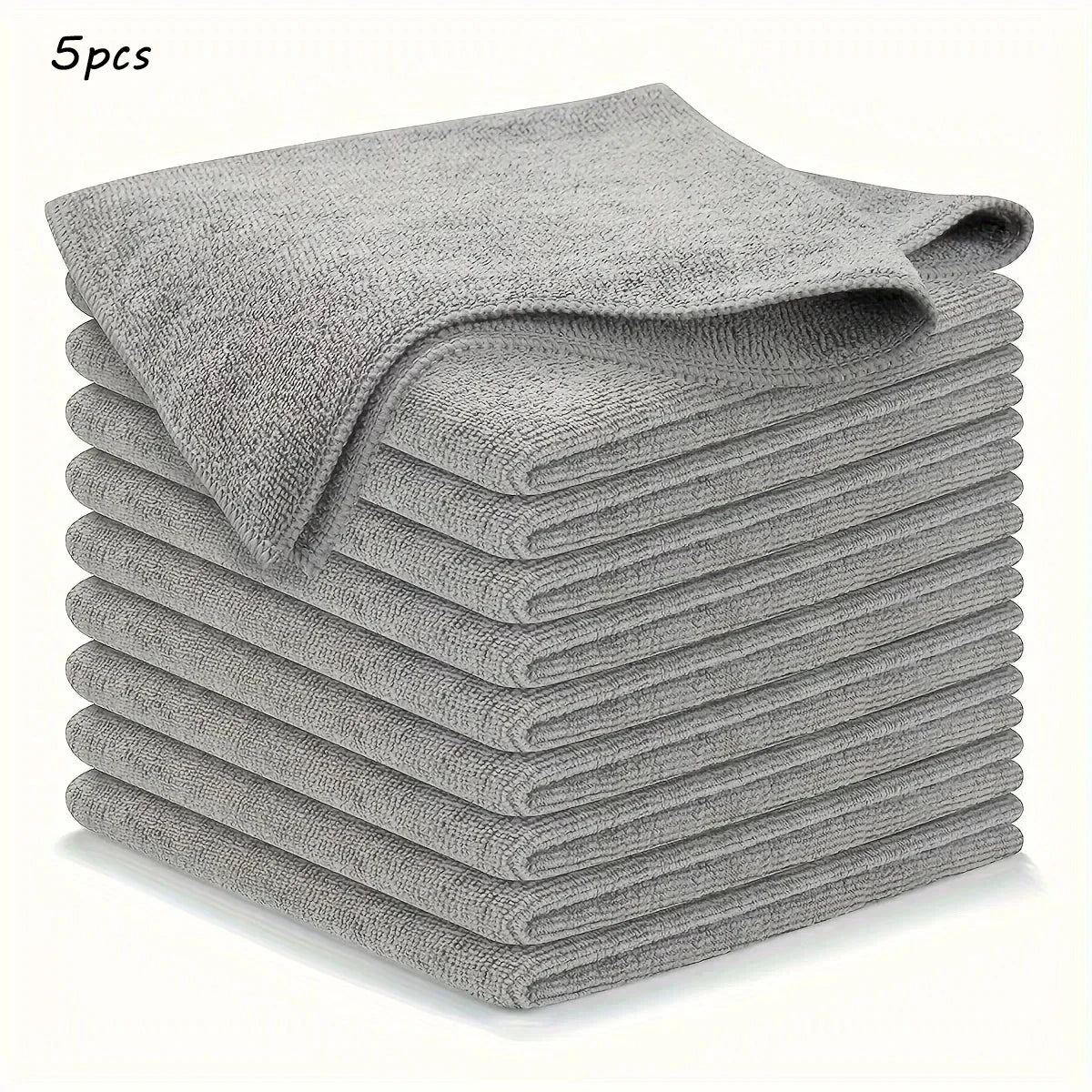 1/5/10pcs Kitchen Towel, Ultra-fine Fiber Light Gray Cleaning Cloth Set, Absorbent, Soft And Stain-removing Cloth