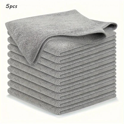 1/5/10pcs Kitchen Towel, Ultra-fine Fiber Light Gray Cleaning Cloth Set, Absorbent, Soft And Stain-removing Cloth