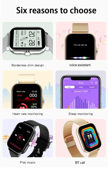 1.83'' Sports Smart Watch Fitness Clock Health Monitor Waterproof Smartwatch Wireless Call Watches for Men Women IOS Xiaomi 2024