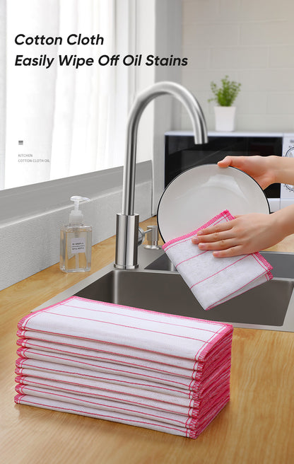 20Pcs Kitchen Towels Cotton Dishcloth Super Absorbent Non-stick Oil Reusable Cleaning Cloth Kitchen Daily Dish Towels