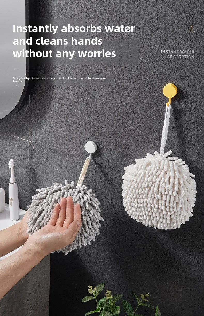 Chenille Hand Towels Kitchen Bathroom Towel Ball With Hanging Loops Quick Dry Soft Absorbent Microfiber Eid Al-Adha Mubarak