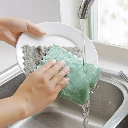 Kitchen Anti-grease Wiping Rags Efficient Super Absorbent Microfiber Cleaning Cloth Home Washing Dish Kitchen Cleaning Towel