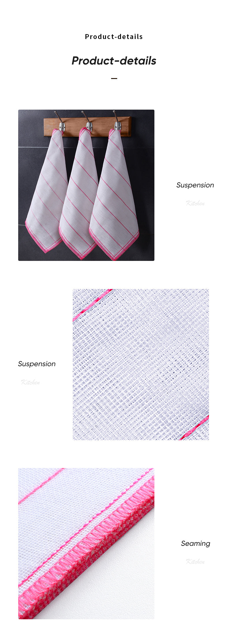 20Pcs Kitchen Towels Cotton Dishcloth Super Absorbent Non-stick Oil Reusable Cleaning Cloth Kitchen Daily Dish Towels