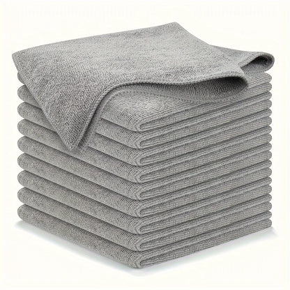 1/5/10pcs Kitchen Towel, Ultra-fine Fiber Light Gray Cleaning Cloth Set, Absorbent, Soft And Stain-removing Cloth