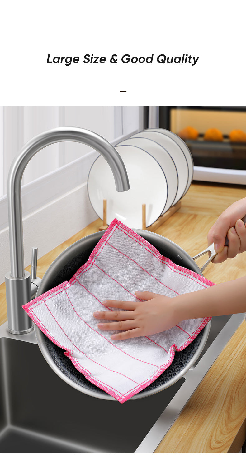 20Pcs Kitchen Towels Cotton Dishcloth Super Absorbent Non-stick Oil Reusable Cleaning Cloth Kitchen Daily Dish Towels