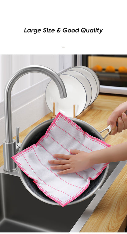 20Pcs Kitchen Towels Cotton Dishcloth Super Absorbent Non-stick Oil Reusable Cleaning Cloth Kitchen Daily Dish Towels