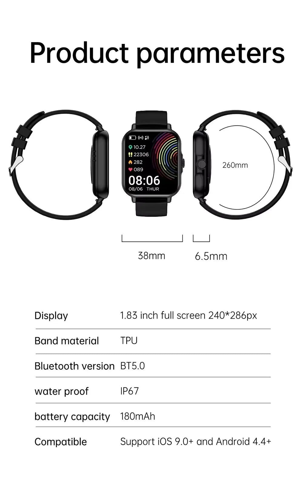 Smart Watch 2025 Bluetooth Call Sleep Heart Rate Health Monitoring GPS Watches for Men Women Sport Fitness Waterproof Smartwatch