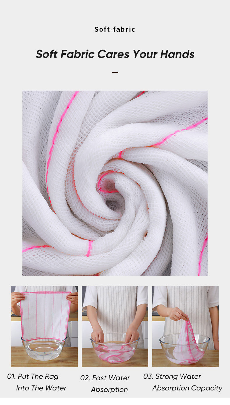 20Pcs Kitchen Towels Cotton Dishcloth Super Absorbent Non-stick Oil Reusable Cleaning Cloth Kitchen Daily Dish Towels