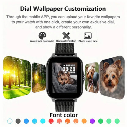 1.83'' Sports Smart Watch Fitness Clock Health Monitor Waterproof Smartwatch Wireless Call Watches for Men Women IOS Xiaomi 2024