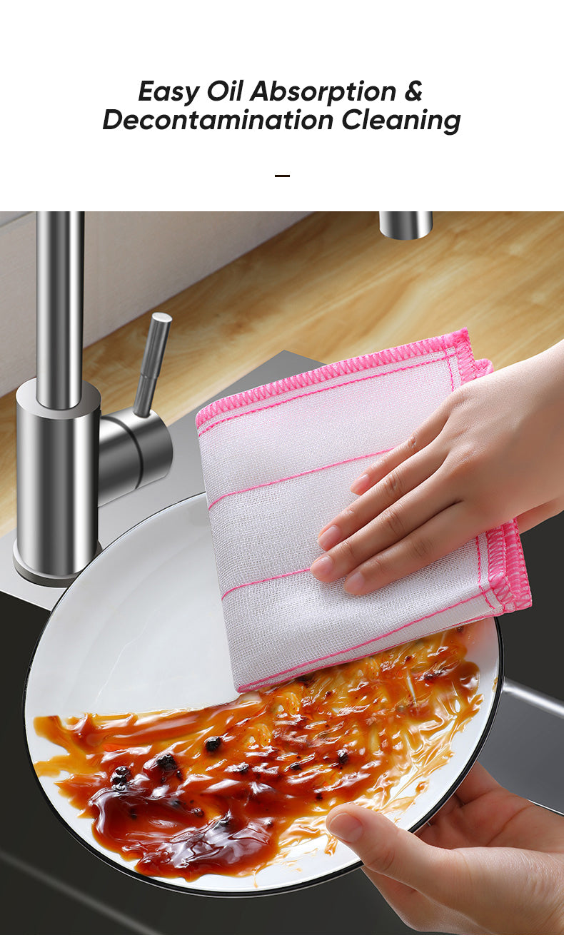 20Pcs Kitchen Towels Cotton Dishcloth Super Absorbent Non-stick Oil Reusable Cleaning Cloth Kitchen Daily Dish Towels