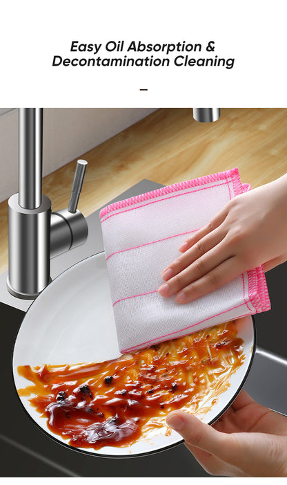 20Pcs Kitchen Towels Cotton Dishcloth Super Absorbent Non-stick Oil Reusable Cleaning Cloth Kitchen Daily Dish Towels