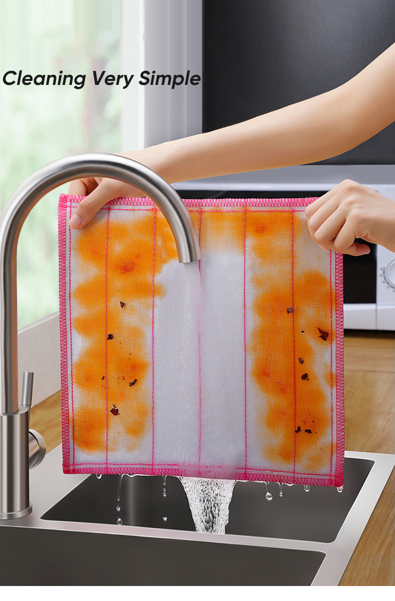 20Pcs Kitchen Towels Cotton Dishcloth Super Absorbent Non-stick Oil Reusable Cleaning Cloth Kitchen Daily Dish Towels